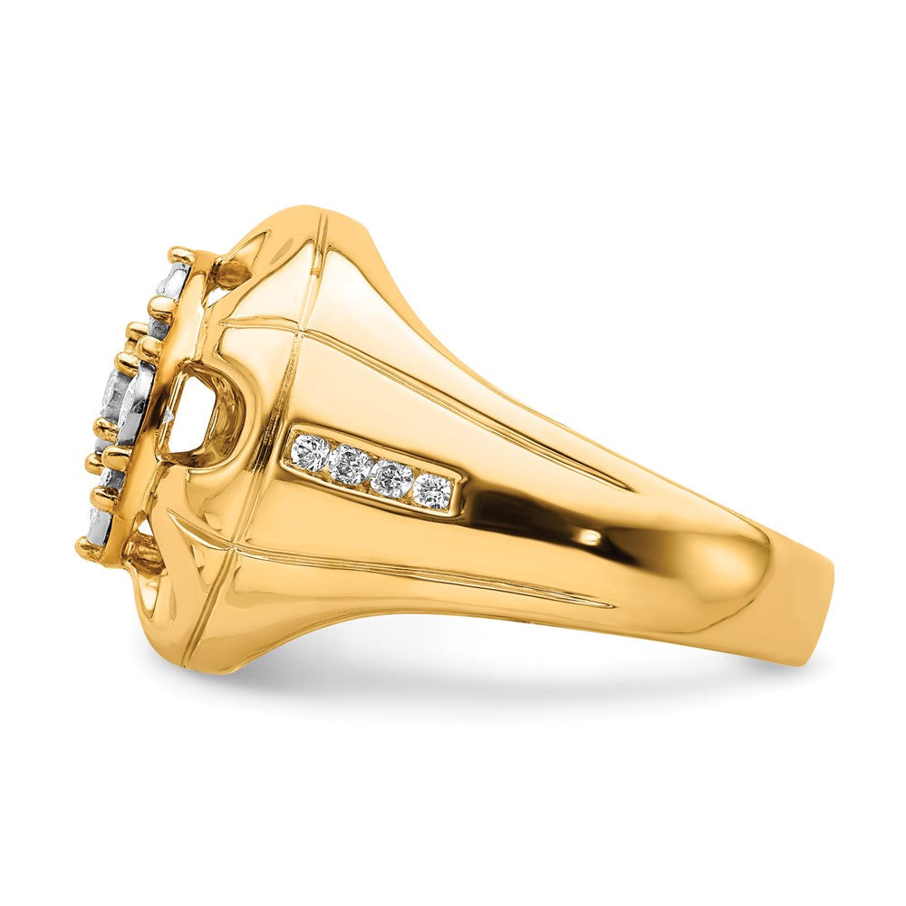 14K Gelbgold Herrenring mit 0,625 ct. im Labor gezüchteten Diamanten VS/SI+ G+