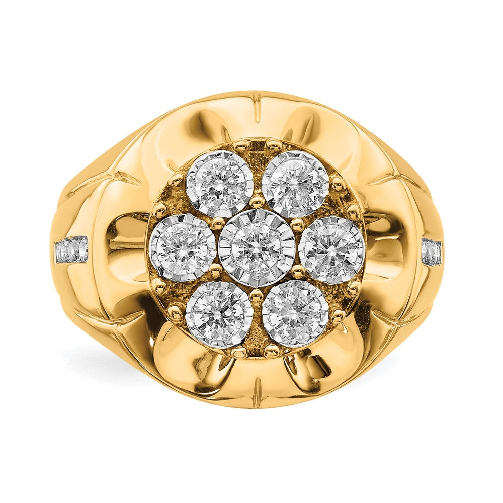 14K Gelbgold Herrenring mit 0,625 ct. im Labor gezüchteten Diamanten VS/SI+ G+