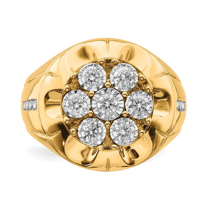14K Gelbgold Herrenring mit 0,625 ct. im Labor gezüchteten Diamanten VS/SI+ G+