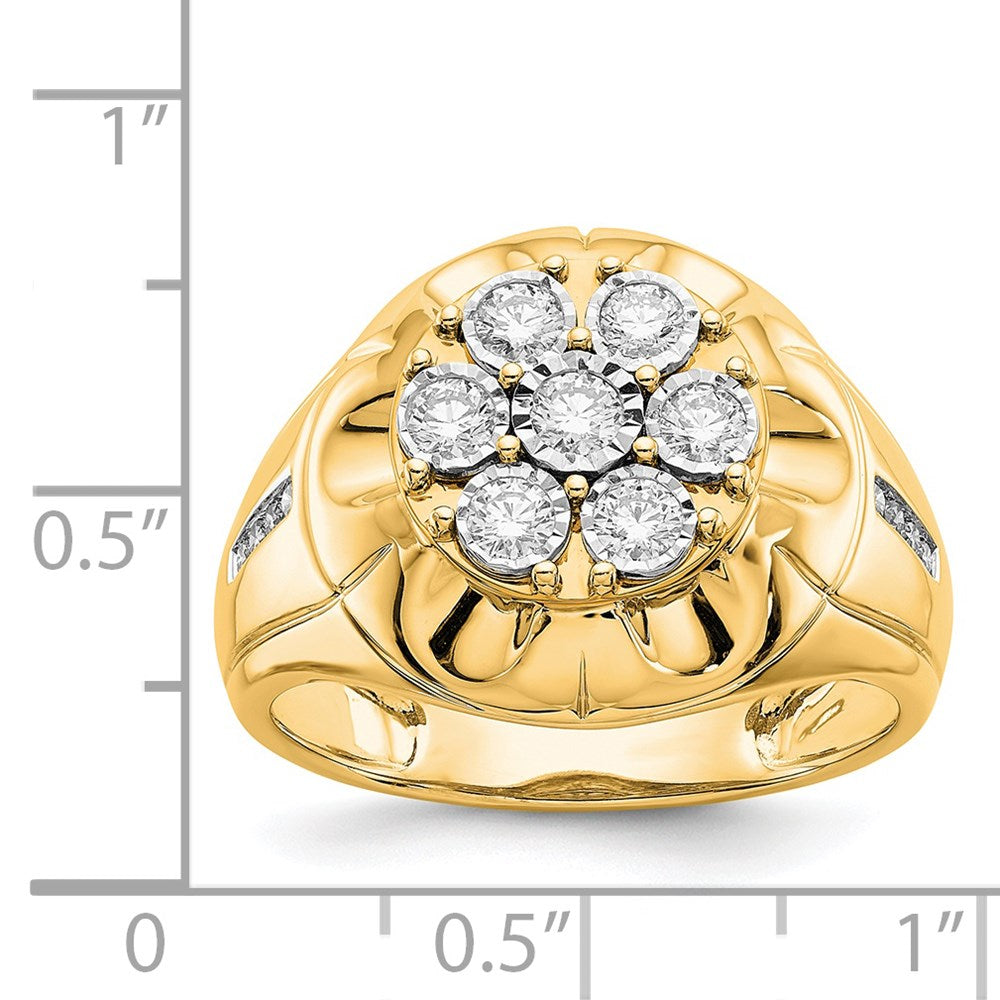 14K Gelbgold Herrenring mit natürlichen Diamanten