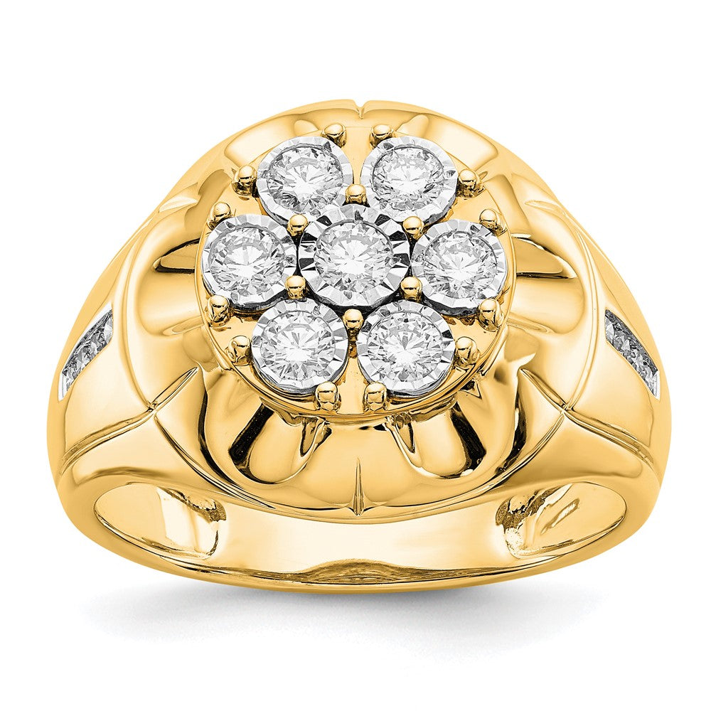 14K Gelbgold Herrenring mit 0,625 ct. im Labor gezüchteten Diamanten VS/SI+ G+