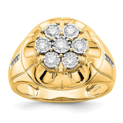 14K Gelbgold Herrenring mit 0,625 ct. im Labor gezüchteten Diamanten VS/SI+ G+