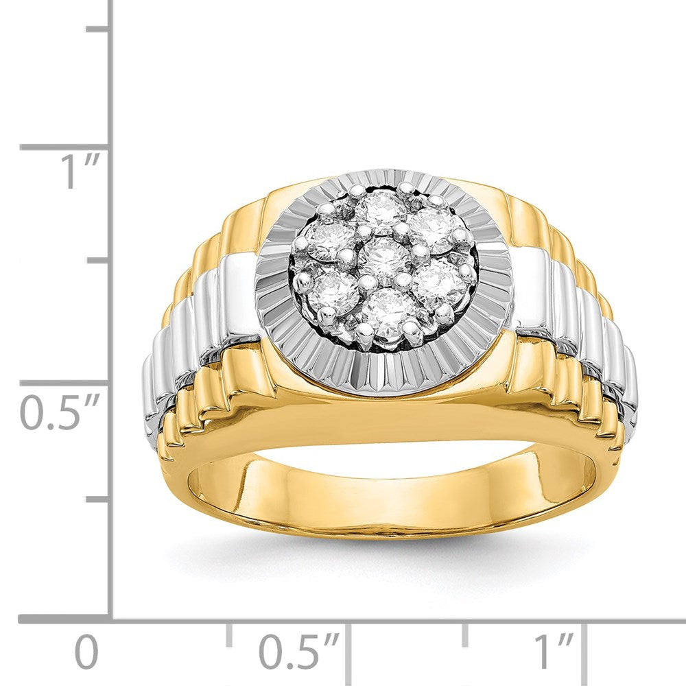 14K Bicolor Aa Diamant Herren Ring