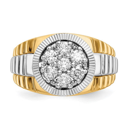 Herrenring aus 14K Bicolor-Gold mit natürlichem Diamant, 0,98 ct Gesamtgewicht