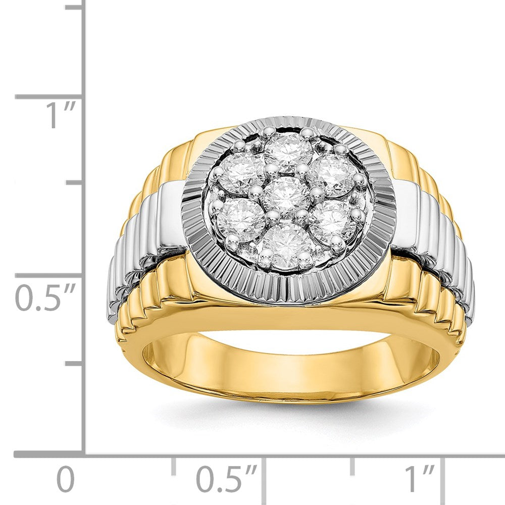 Herrenring aus 14K Bicolor-Gold mit natürlichem Diamant, 0,98 ct Gesamtgewicht