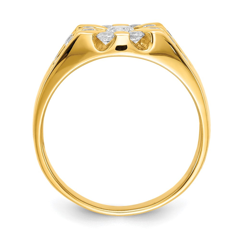 14K Gelbgold Aa Diamant Herren Ring