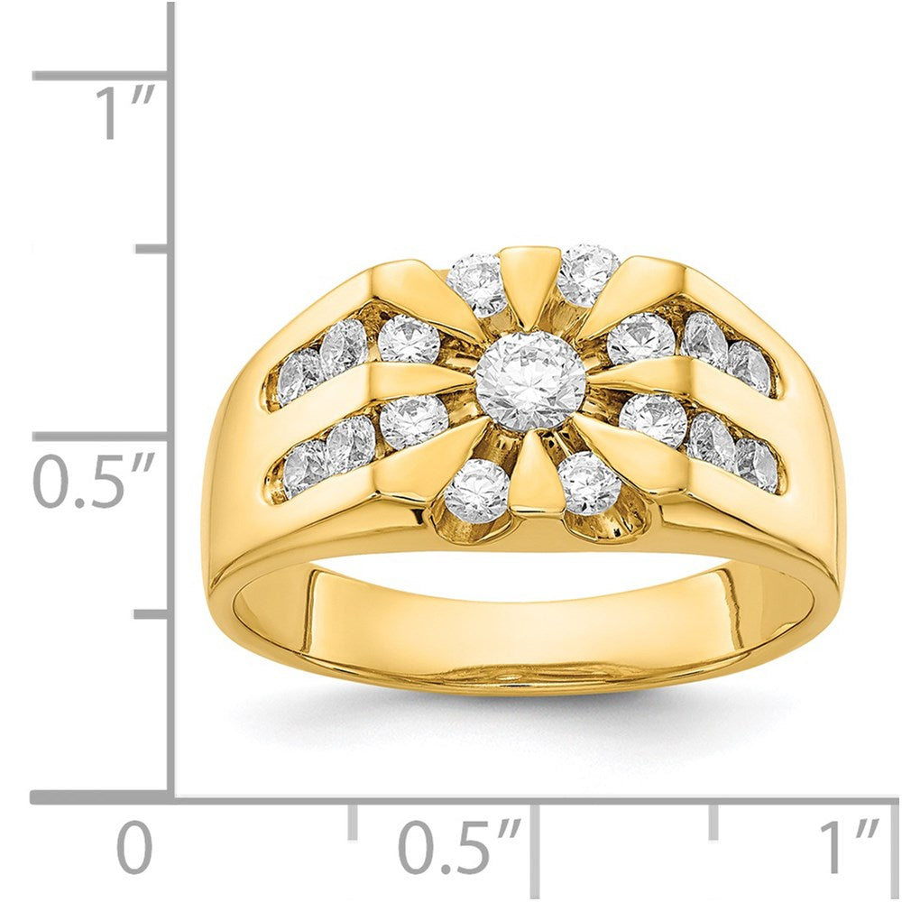 14K Gelbgold Aa Diamant Herren Ring