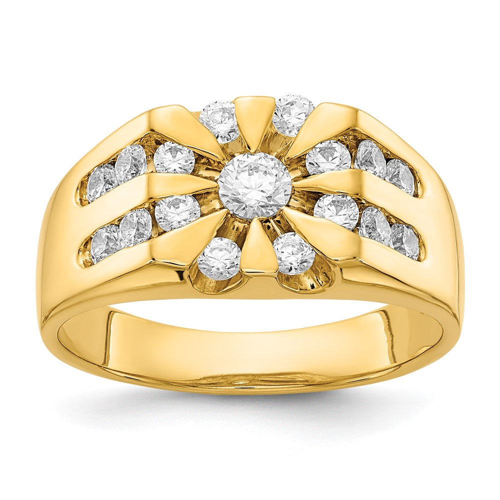 14K Gelbgold Aa Diamant Herren Ring