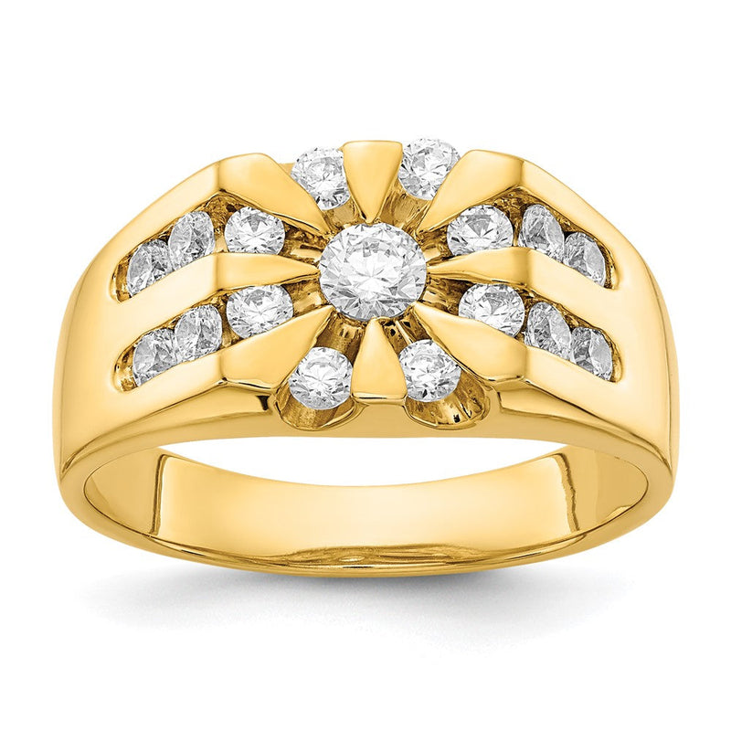 14K Gelbgold Herrenring mit natürlichem Diamant, 1,017 ct Gesamtgewicht