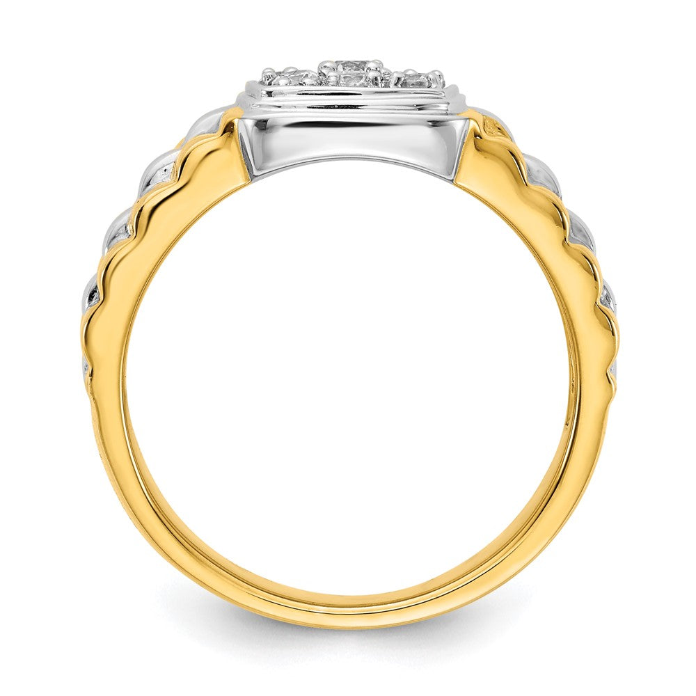 14K Bicolor Ring mit 0,375 ct. im Cluster-Design mit Diamanten VS/SI+ G+ aus dem Labor für Herren