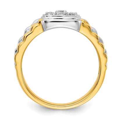14K Bicolor Ring mit 0,375 ct. im Cluster-Design mit Diamanten VS/SI+ G+ aus dem Labor für Herren