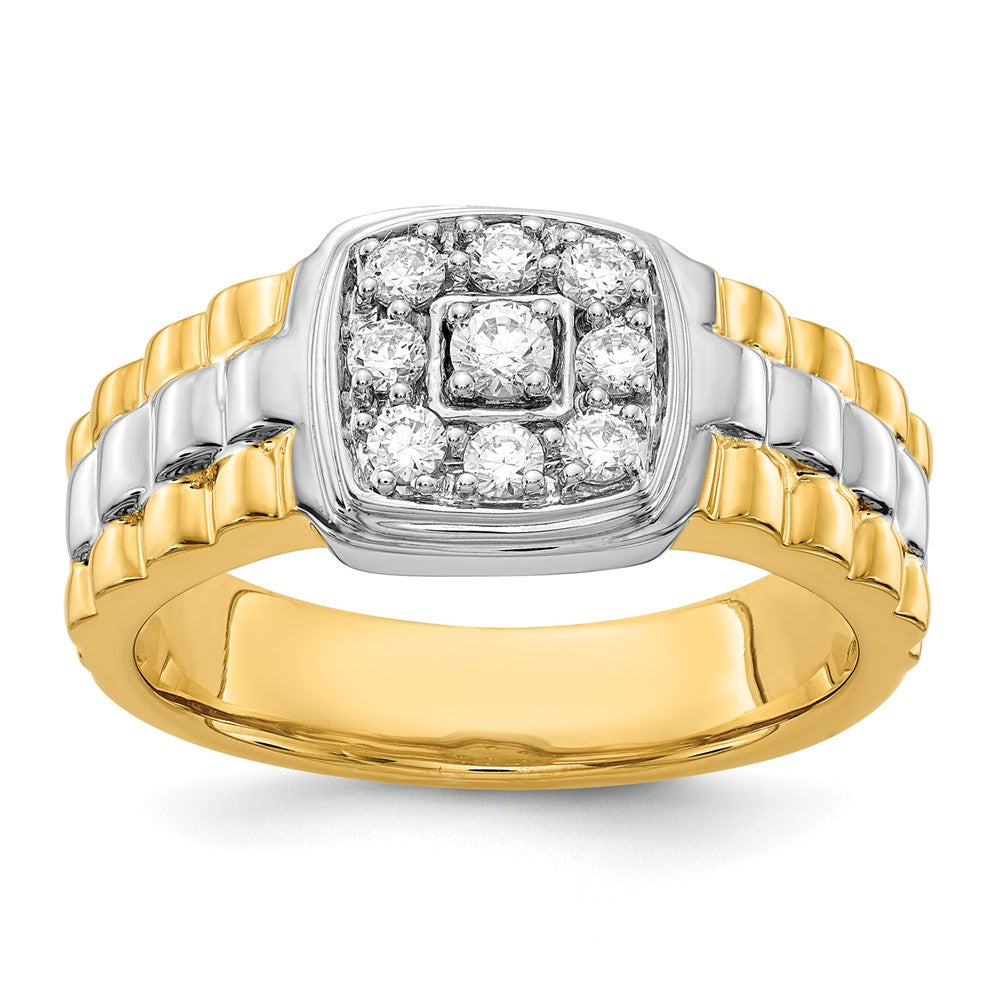 14K Bicolor Ring mit 0,375 ct. im Cluster-Design mit Diamanten VS/SI+ G+ aus dem Labor für Herren