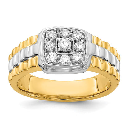 14K Bicolor Ring mit 0,375 ct. im Cluster-Design mit Diamanten VS/SI+ G+ aus dem Labor für Herren