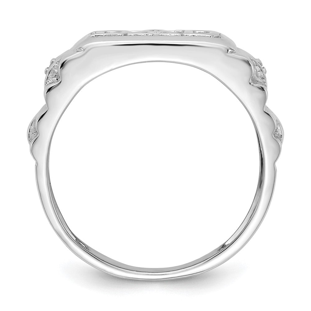 14K Weißgold Aa Diamant Herren Ring