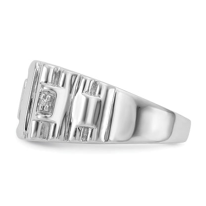 14K Weißgold Aa Diamant Herren Ring