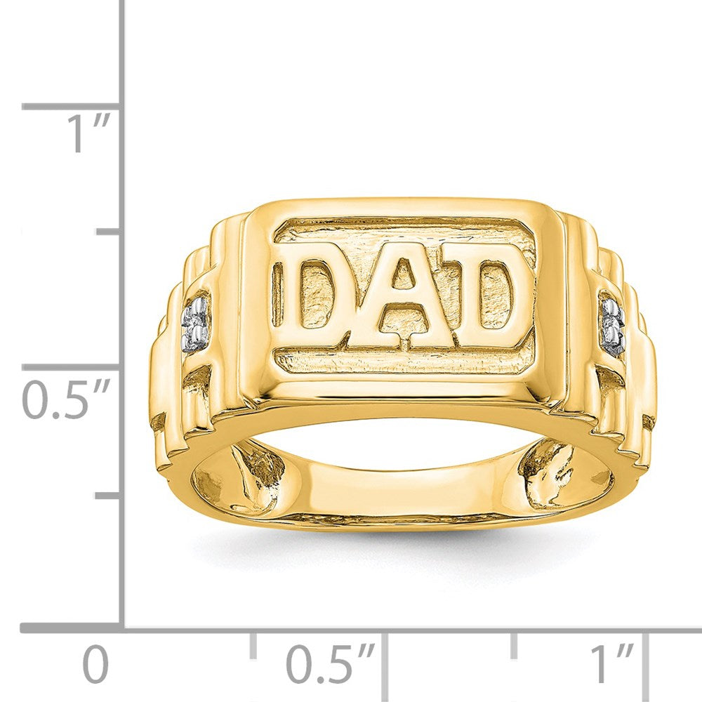 14K Gelbgold Herrenring mit natürlichen Diamanten AA