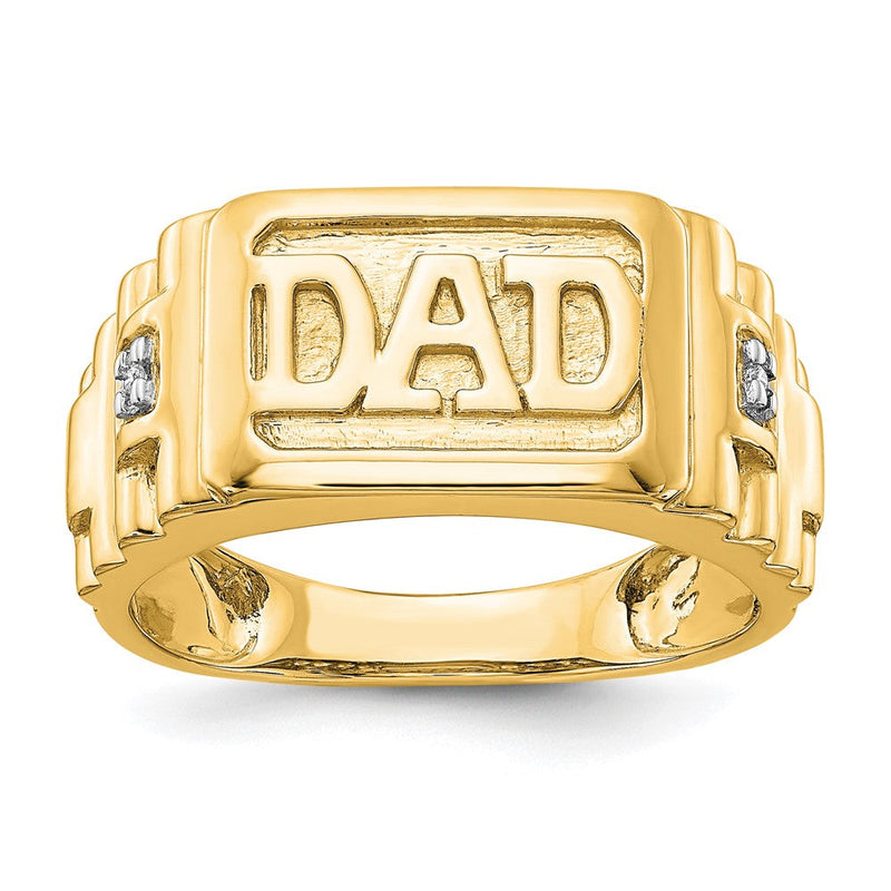 14K Gelbgold Herrenring mit natürlichen Diamanten