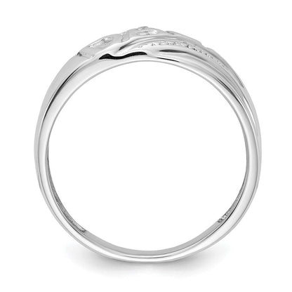 14K Weißgold Herrenring mit natürlichem Diamant