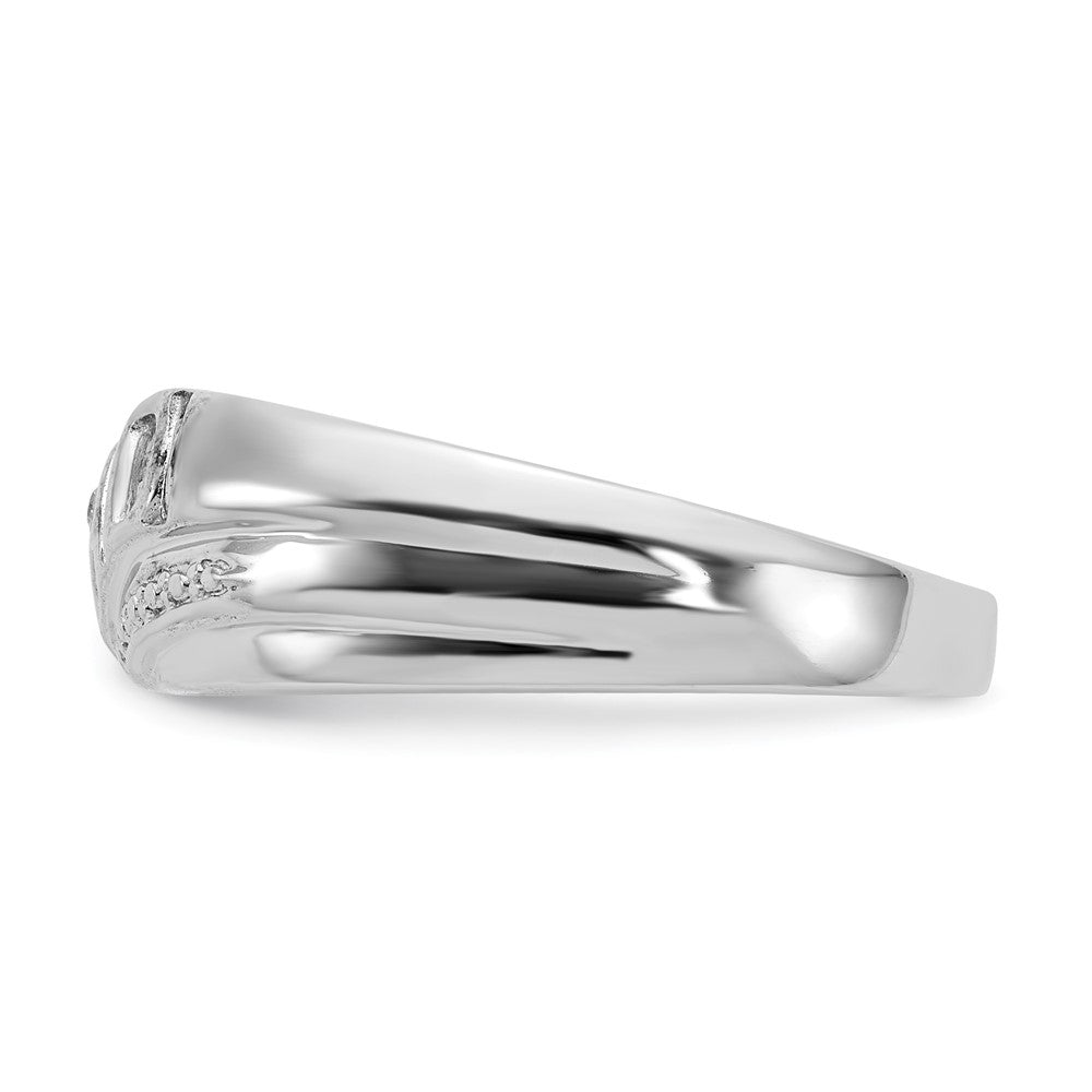 14K Weißgold Herrenring mit natürlichem Diamant