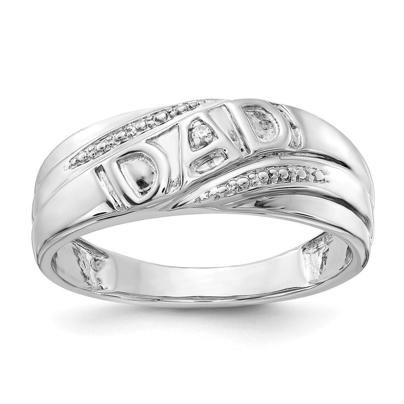 14K Weißgold Herrenring mit natürlichem Diamant