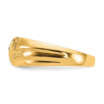 14K Gelbgold Herrenring mit A Diamant