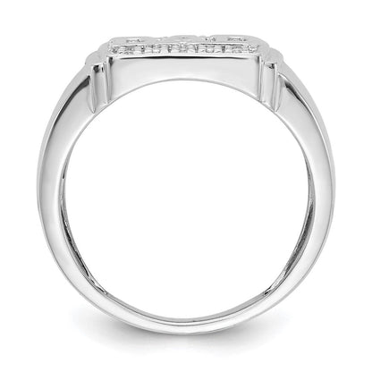 14K Weißgold Herrenring mit natürlichen Diamanten, 0,042 ct Gesamtgewicht