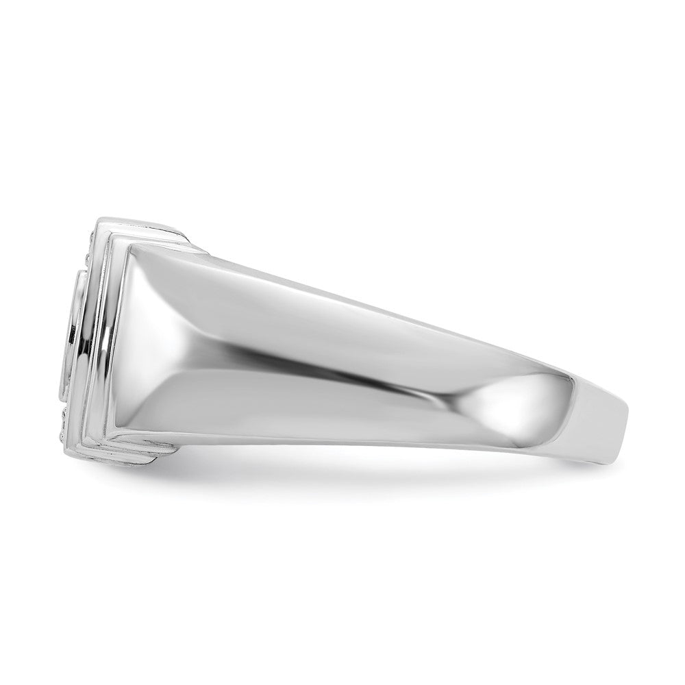 14K Weißgold Herrenring mit natürlichen Diamanten, 0,042 ct Gesamtgewicht