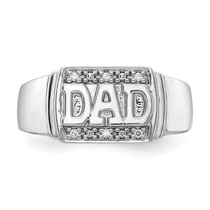 14K Weißgold Herrenring mit natürlichen Diamanten, 0,042 ct Gesamtgewicht