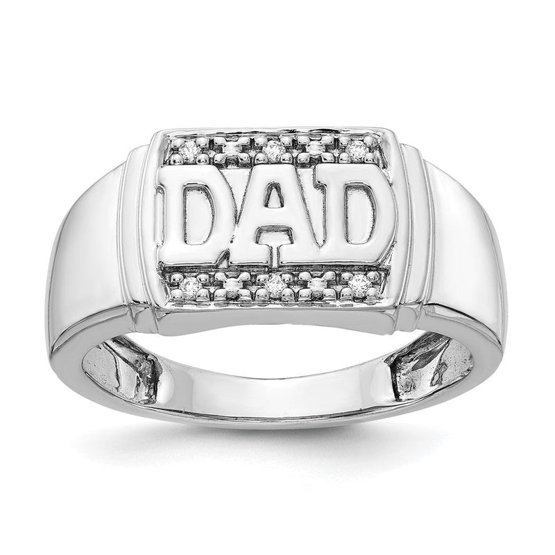 14K Weißgold Herrenring mit natürlichem Diamant