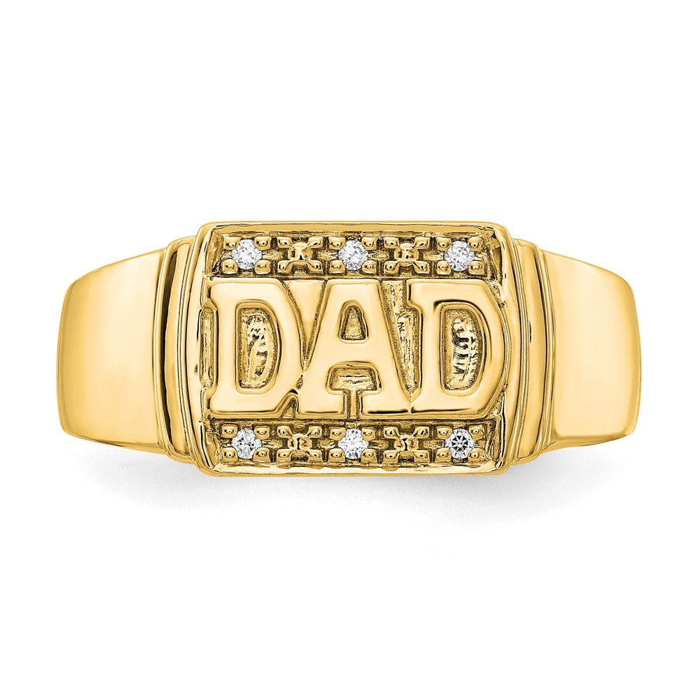14K Gelbgold Herrenring mit natürlichen Diamanten AA