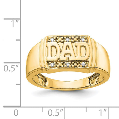14K Gelbgold Herrenring mit natürlichen Diamanten AA