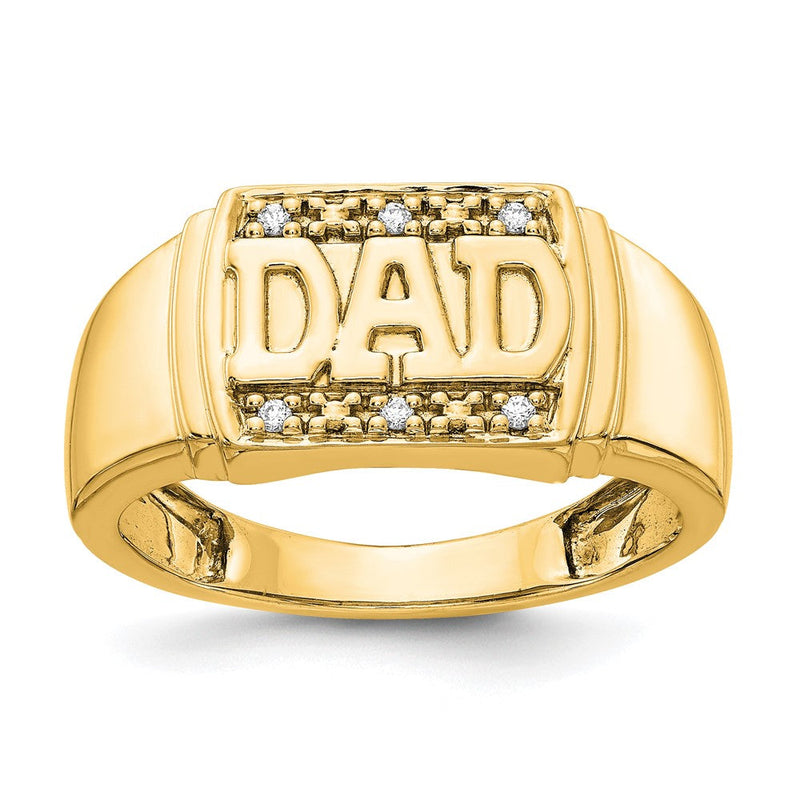 14K Gelbgold Herrenring mit natürlichen Diamanten AA