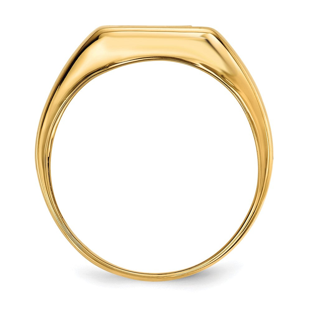 14K Gelbgold Herrenring mit 0,02 ct. Labor-gezüchtetem Diamant VS/SI+ G+ und Onyx-Kreuz