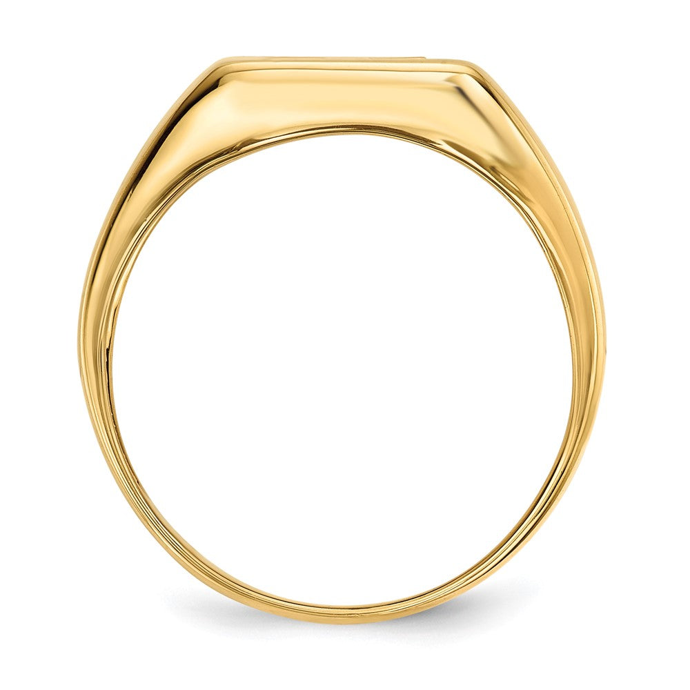14K Gelbgold Ring mit Onyx und echten Diamanten Kreuz für Herren