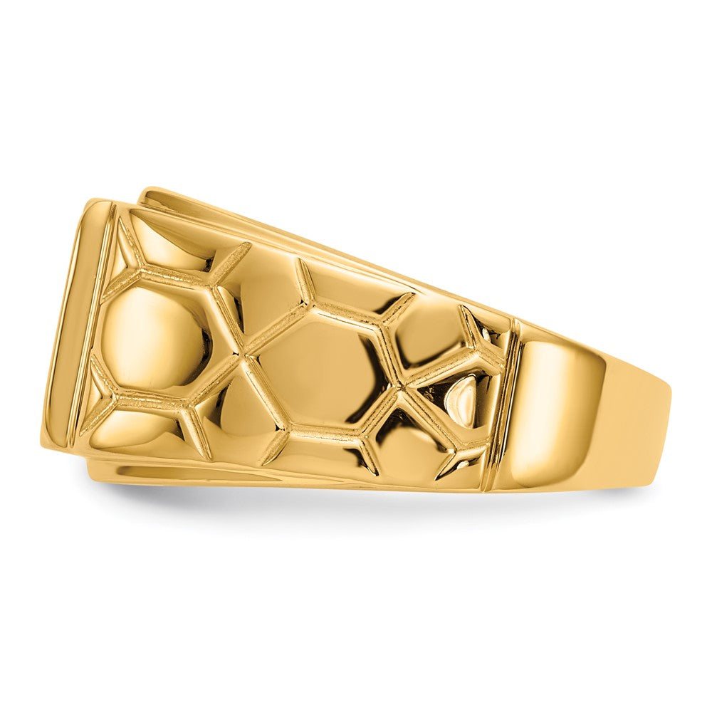 14K Gelbgold Herrenring mit echten AAA-Diamanten