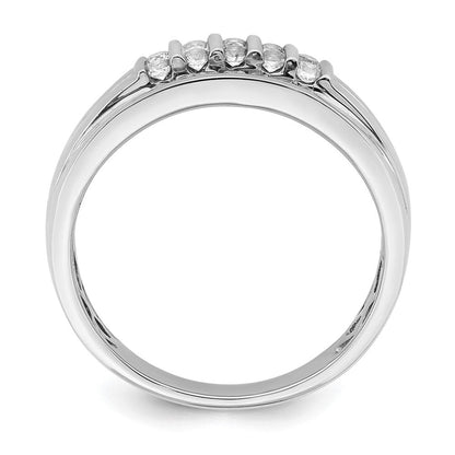 10K-Weißgold-Ring mit 0,5 ct. im Labor gezüchteten Diamanten, VS/SI+ G+, für Herren