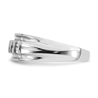10K-Weißgold-Ring mit 0,5 ct. im Labor gezüchteten Diamanten, VS/SI+ G+, für Herren