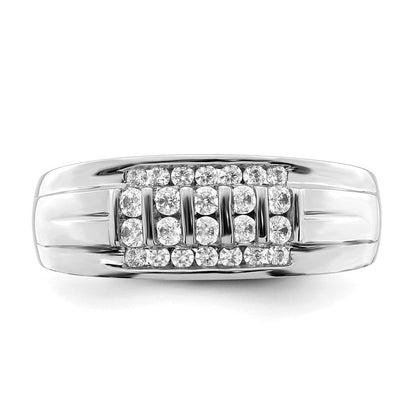 10K-Weißgold-Ring mit 0,5 ct. im Labor gezüchteten Diamanten, VS/SI+ G+, für Herren