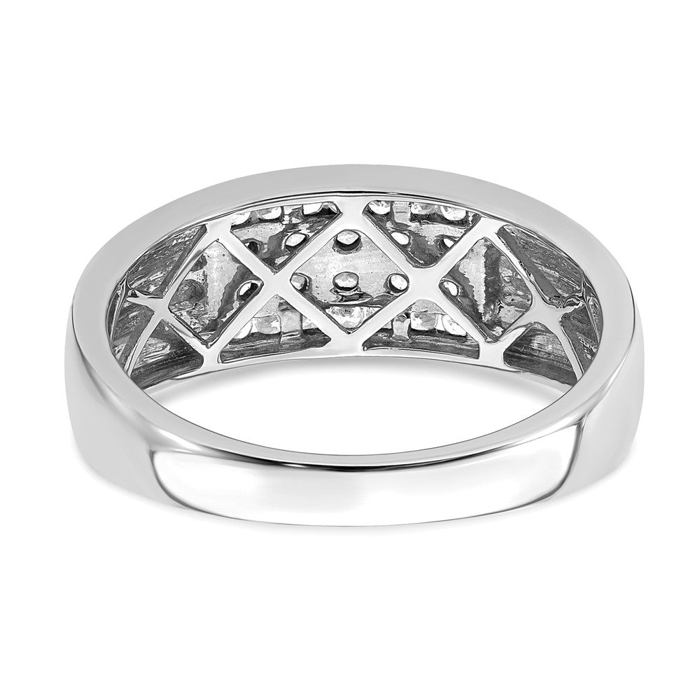 10K-Weißgold-Ring mit 0,5 ct. im Labor gezüchteten Diamanten, VS/SI+ G+, für Herren