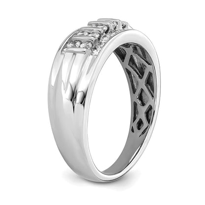 10K-Weißgold-Ring mit 0,5 ct. im Labor gezüchteten Diamanten, VS/SI+ G+, für Herren