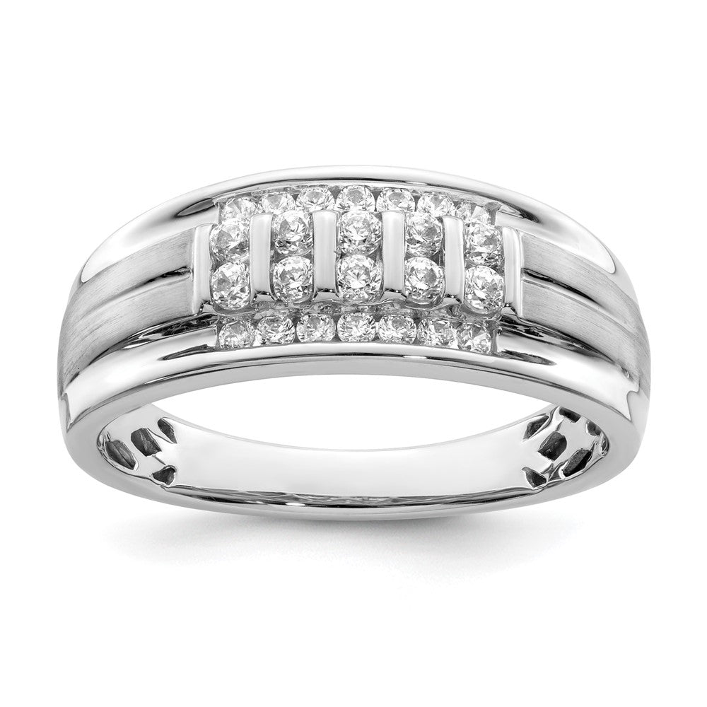 10K-Weißgold-Ring mit 0,5 ct. im Labor gezüchteten Diamanten, VS/SI+ G+, für Herren