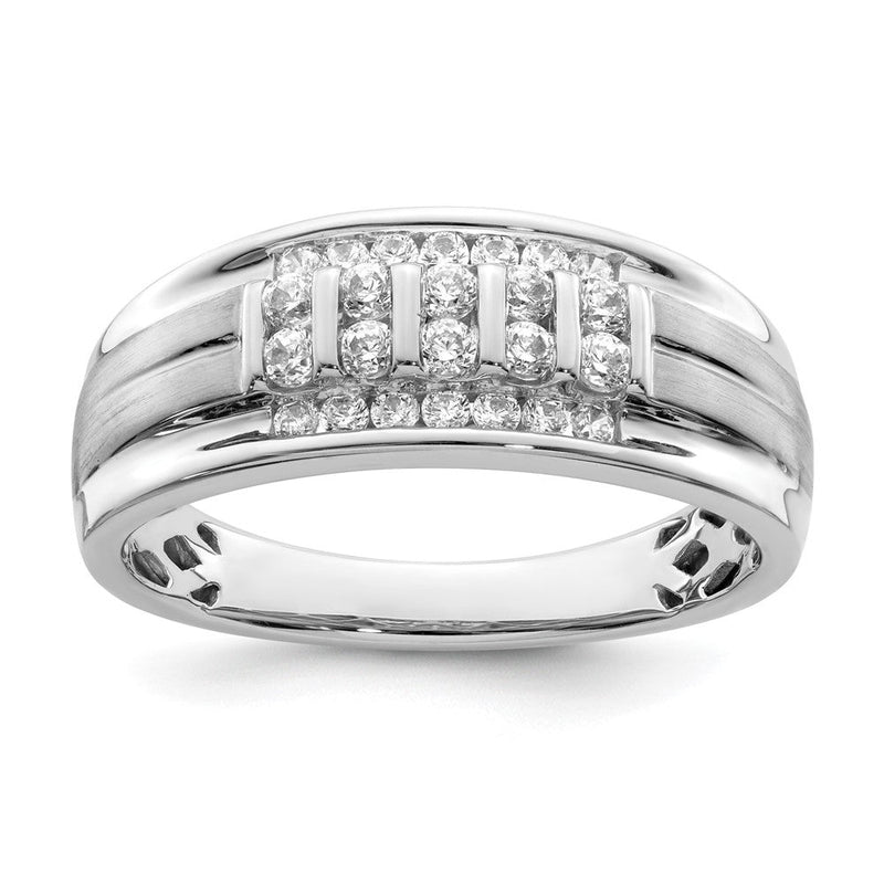 10K-Weißgold-Ring mit 0,5 ct. im Labor gezüchteten Diamanten, VS/SI+ G+, für Herren