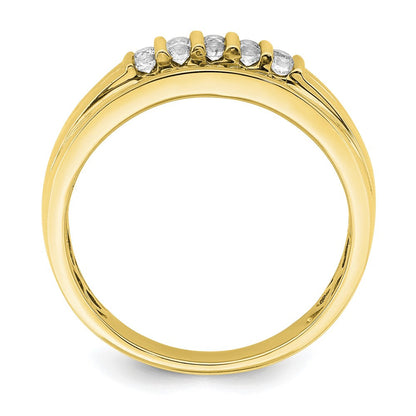 10K Gelbgold Ring mit 0,5 ct. Laborgezüchteten Diamanten VS/SI+ G+ für Herren