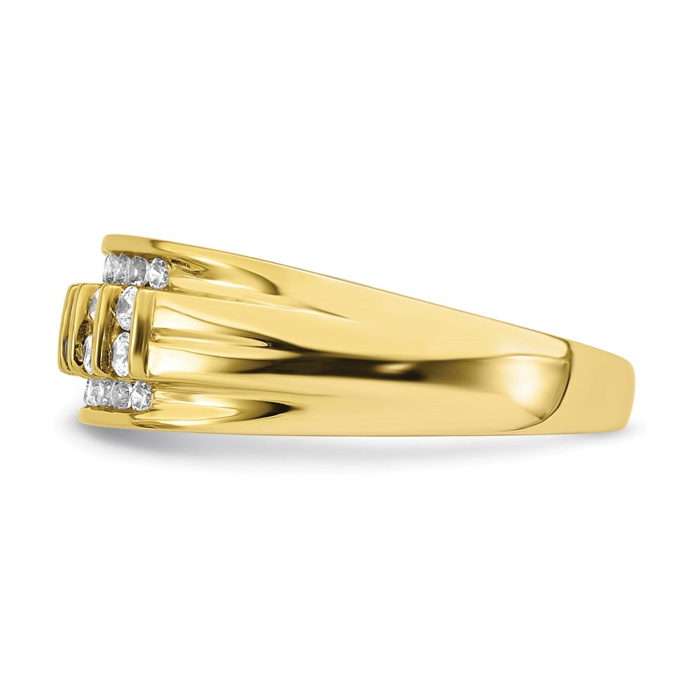 10K Gelbgold Ring mit 0,5 ct. Laborgezüchteten Diamanten VS/SI+ G+ für Herren