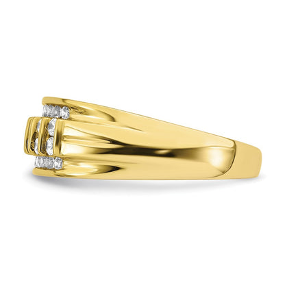 10K Gelbgold Ring mit 0,5 ct. Laborgezüchteten Diamanten VS/SI+ G+ für Herren