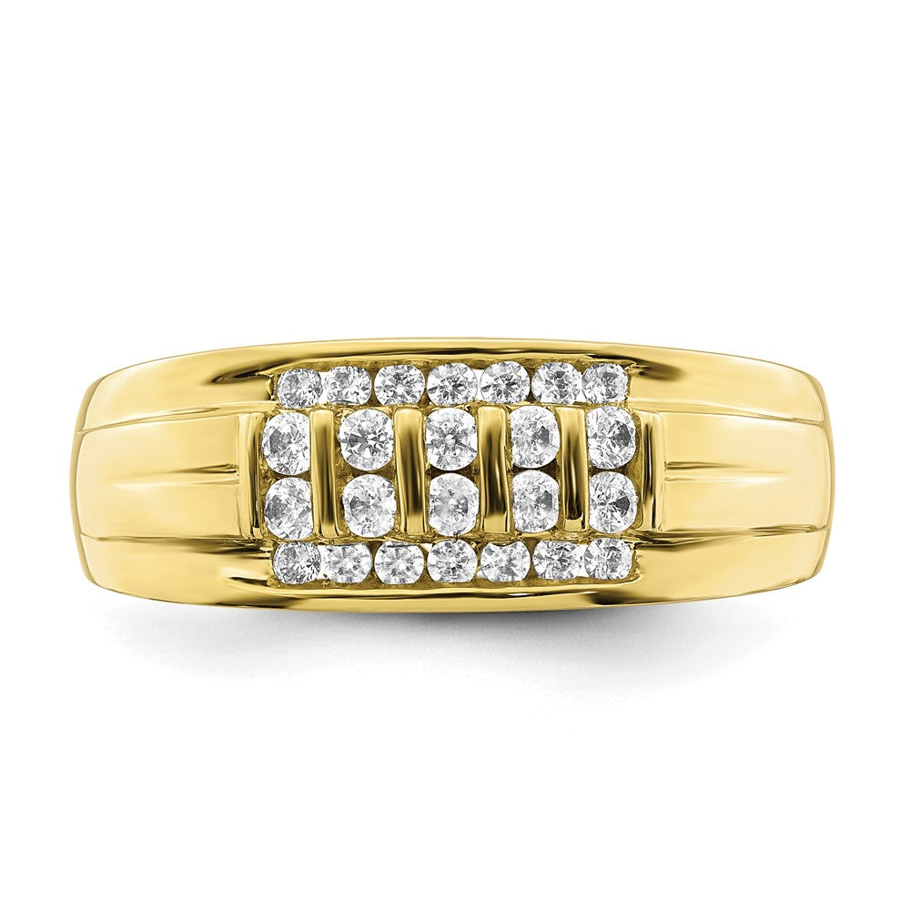 10K Gelbgold Ring mit 0,5 ct. Laborgezüchteten Diamanten VS/SI+ G+ für Herren