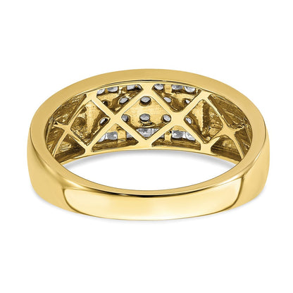10K Gelbgold Ring mit 0,5 ct. Laborgezüchteten Diamanten VS/SI+ G+ für Herren
