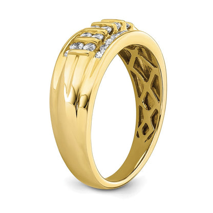 10K Gelbgold Ring mit 0,5 ct. Laborgezüchteten Diamanten VS/SI+ G+ für Herren