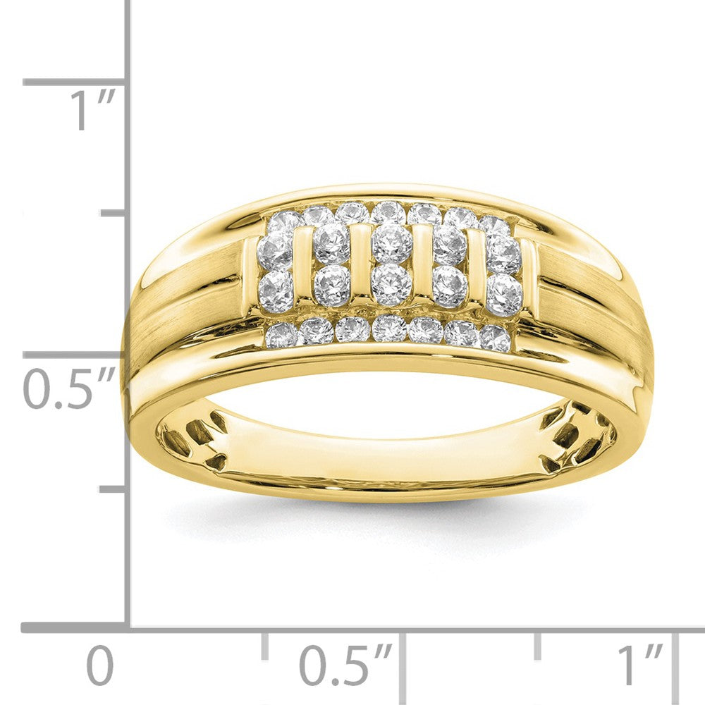10K Gelbgold Ring mit 0,5 ct. Laborgezüchteten Diamanten VS/SI+ G+ für Herren