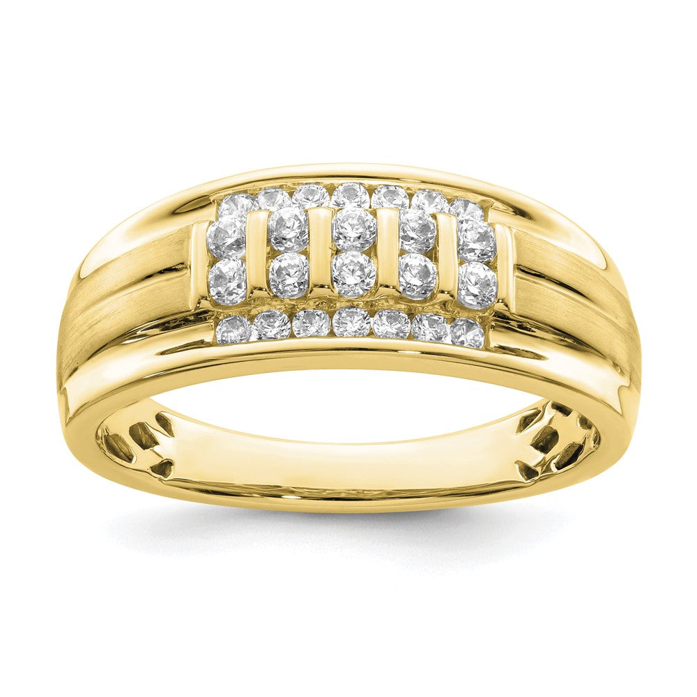 10K Gelbgold Ring mit 0,5 ct. Laborgezüchteten Diamanten VS/SI+ G+ für Herren